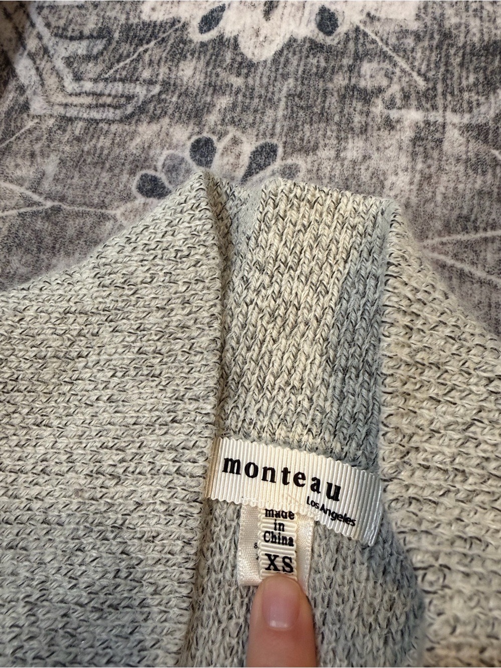 Monteau Gray Open Front Long Cardigan - Picture 2 of 3